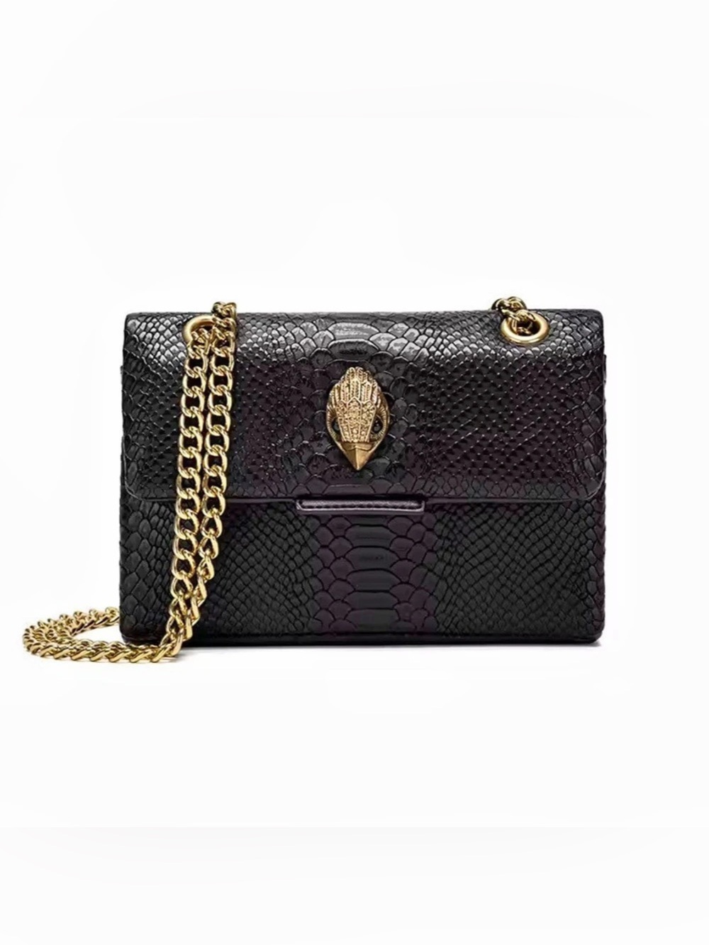 Kurt Geiger London Kensington Snake Embossed Crossbody Bag Black Crossbody Bag